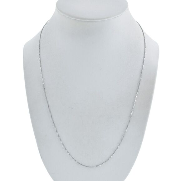 Vintage IBB Sterling Silver 925 0.8mm Box Chain Necklace 20.5" - Picture 1 of 3